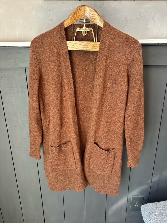 Madewell Sweaters - Madewell Super Soft Heathered Clay Long Line Kent‎ Open Cardigan Pockets sz S